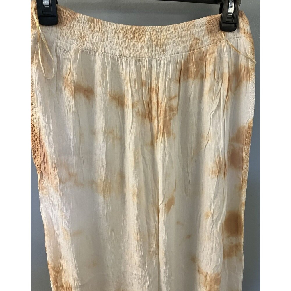 NWT Kiwi & Punch Miami Boho Wide Leg Tie Dyed Summer Pants Size Med Color Nude - Picture 6 of 7